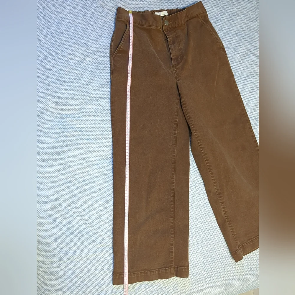 OAK + FORT Wide Leg Brown Jeans - medium 98% cotton - Picture 7 of 11
